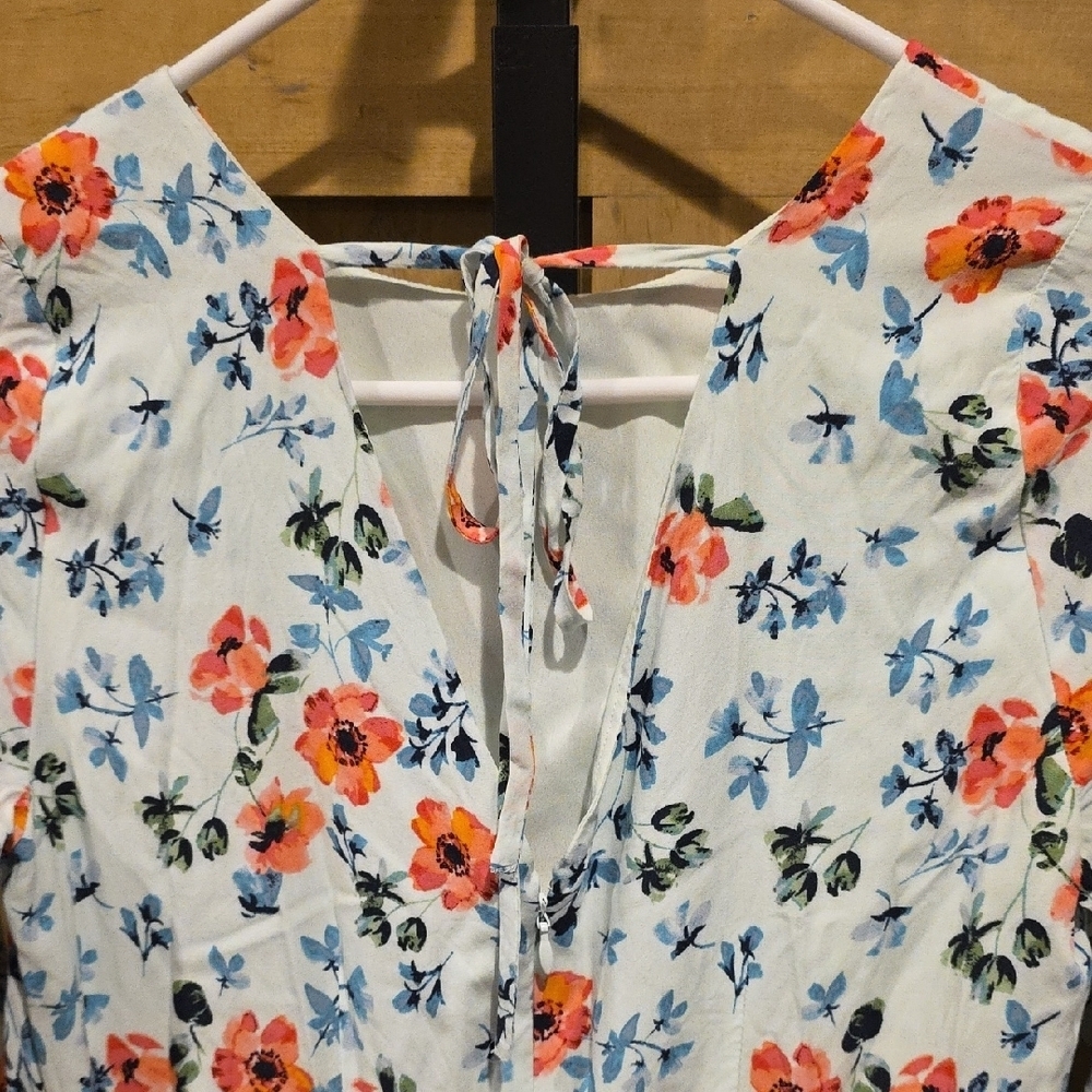 (J42) LOFT Sz 0,  Multicolor Floral Dress - Picture 2 of 5